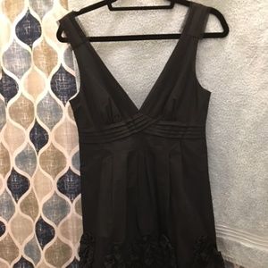 BCBG black cocktail dress with detail on bottom